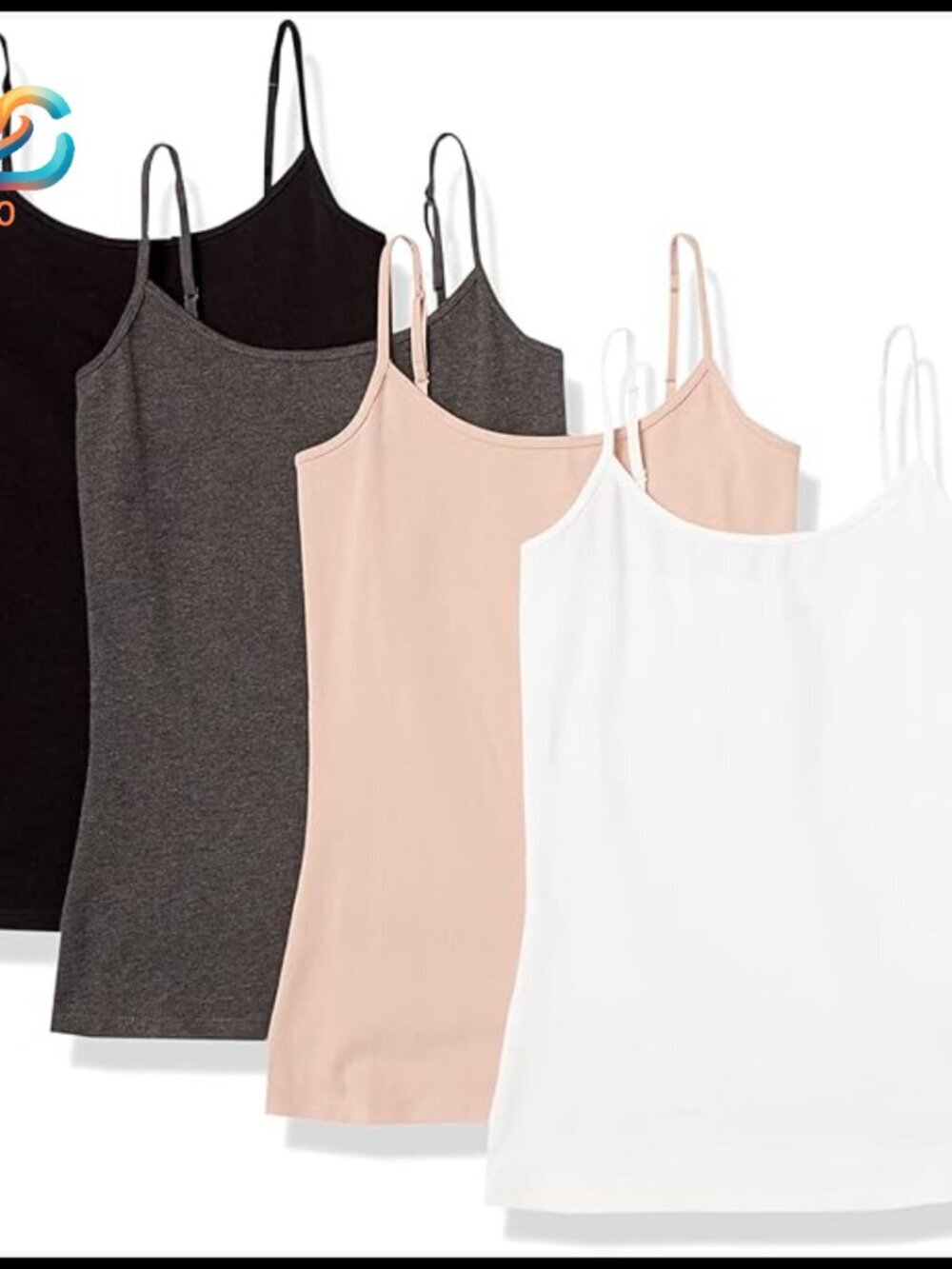 Slim Fit Cotton Camisole Pack of 4 for Layering Everyday Wear